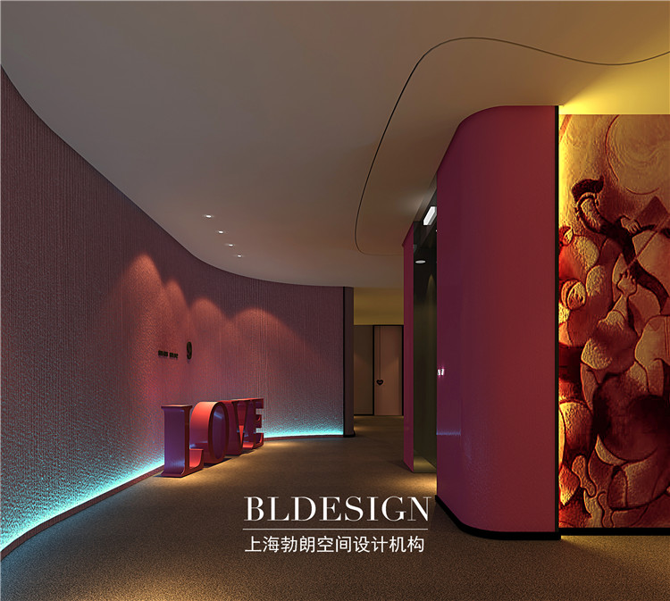 開封鉑珺主題精品酒店設(shè)計(jì)案例-酒店情侶客房層走廊