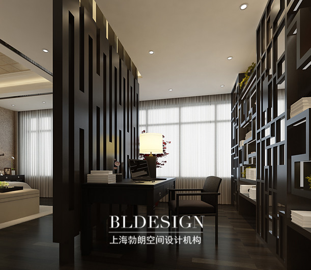 雅然·簡約中式豪宅設(shè)計-豪宅書房