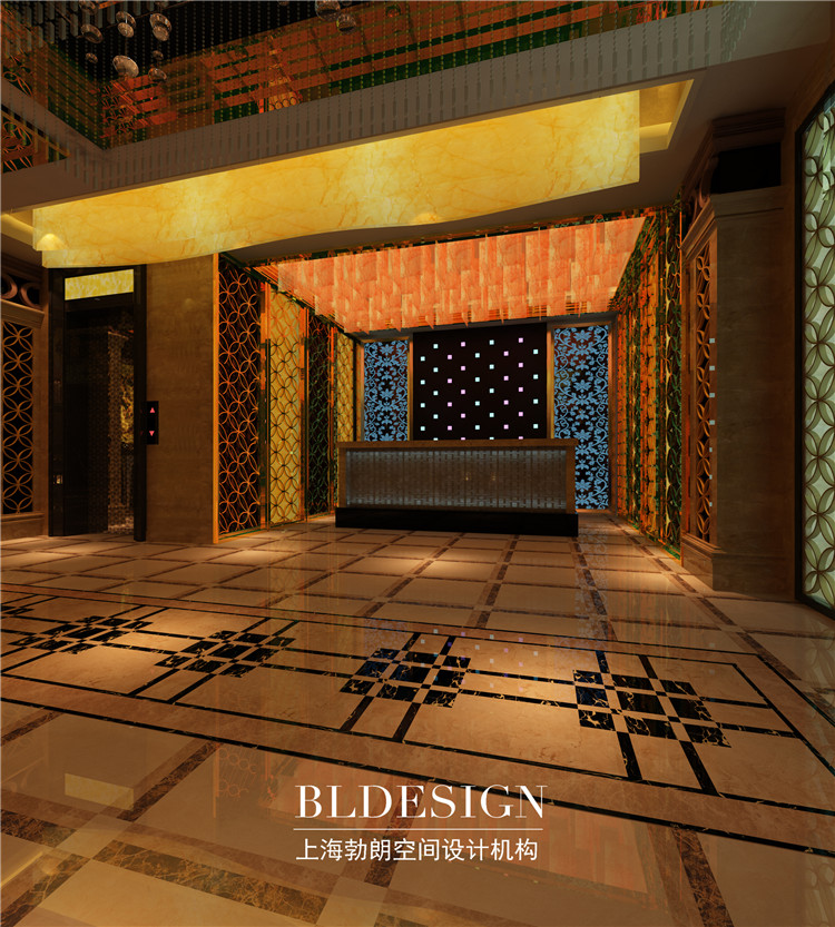 皇督音樂娛樂會(huì)所設(shè)計(jì)方案-大廳接待處效果圖