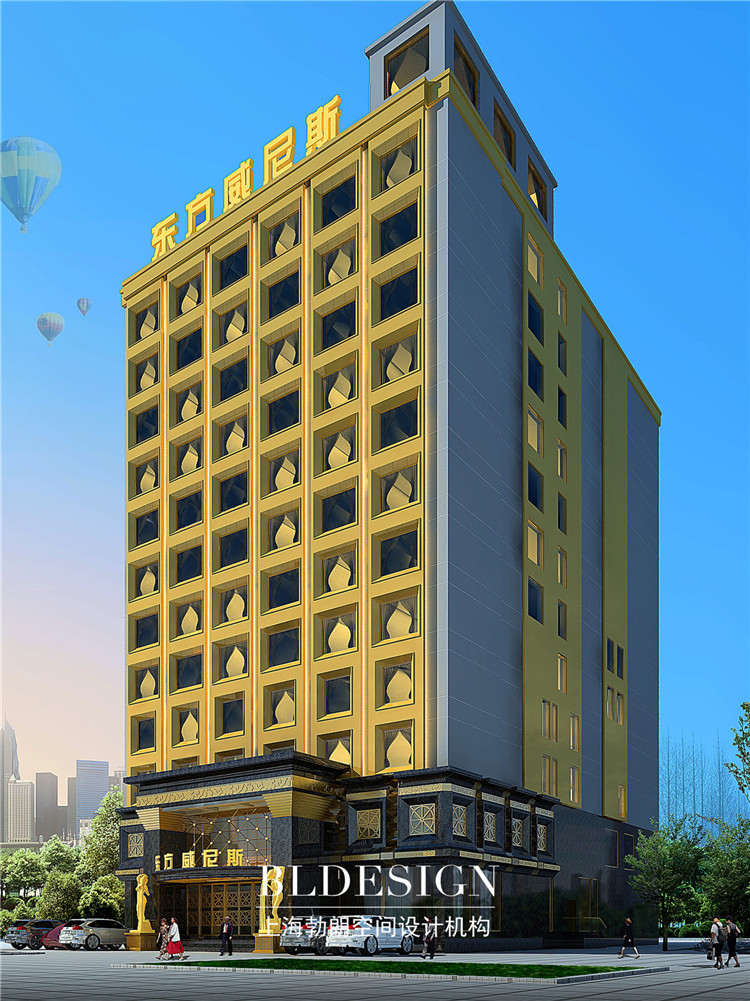 東方威尼斯洗浴酒店設計案例-洗浴中心外觀效果圖