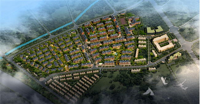 高端大氣上檔次——云南九夏云水售樓處設(shè)計鳥瞰圖