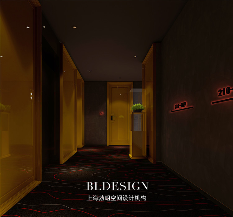 萊茵河情侶主題酒店設(shè)計效果圖-酒店走廊方案