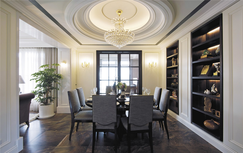 壹公館·經(jīng)典新古典復(fù)式別墅餐廳設(shè)計效果圖