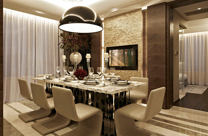 別墅豪宅餐廳設計效果圖