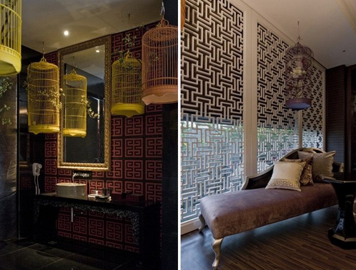 中式特色情侶酒店客房設(shè)計效果圖