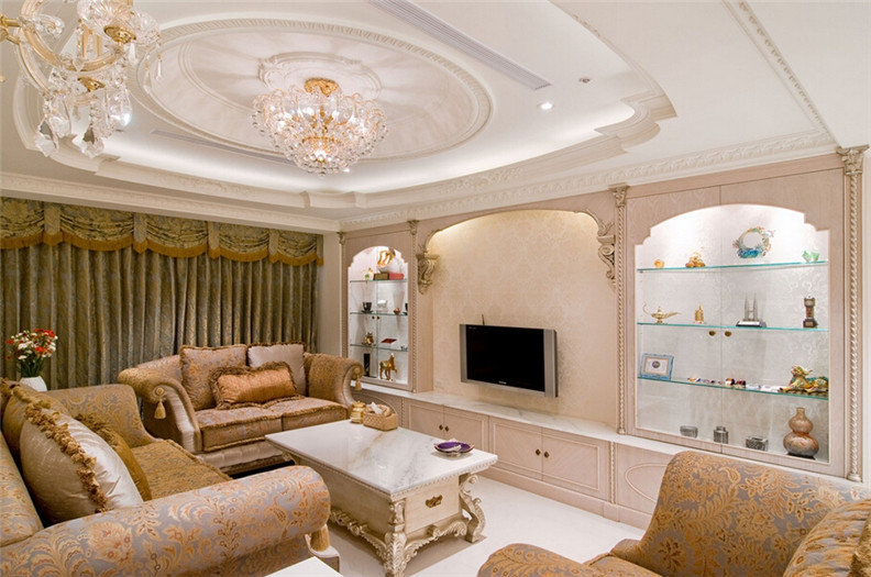 陳公館  法式新古典大器別墅客廳設(shè)計(jì)實(shí)景圖