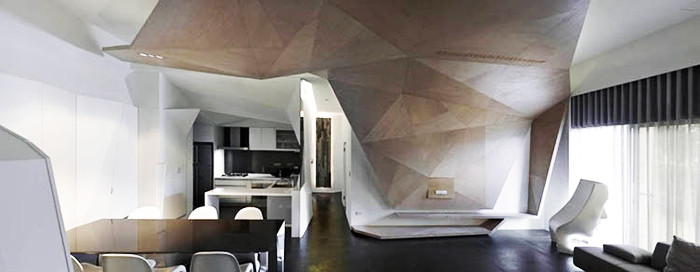折疊空間  結(jié)構(gòu)主義別墅效果圖