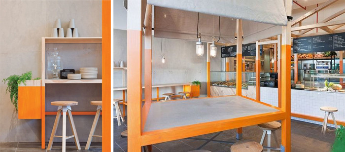 清新簡約的快餐店店面設計效果圖