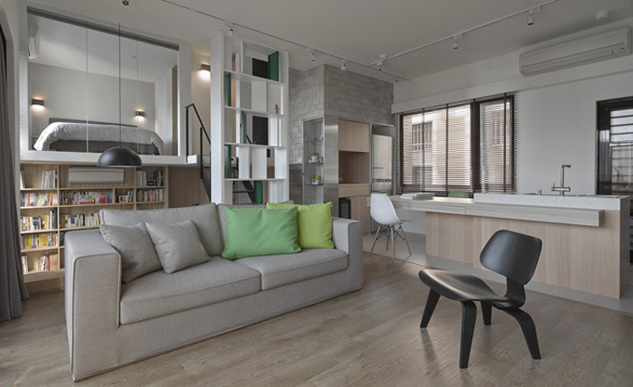 簡(jiǎn)約清新的開(kāi)放式別墅客廳設(shè)計(jì)