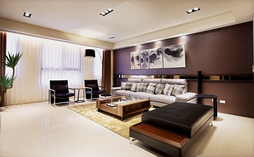 返璞歸真·現(xiàn)代簡約的自建房豪宅客廳設計效果圖