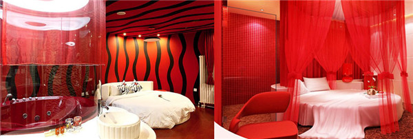 充滿激情的情侶酒店客房空間