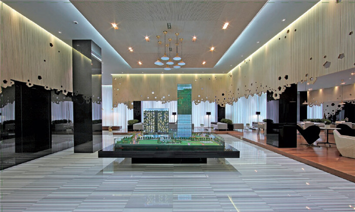 田廈國(guó)際中心售樓處沙盤展示區(qū)設(shè)計(jì)