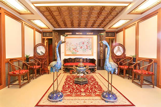 中式大氣的會所接待區(qū)設(shè)計(jì)