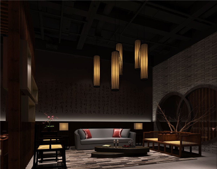 中式私人會(huì)所會(huì)客區(qū)設(shè)計(jì)