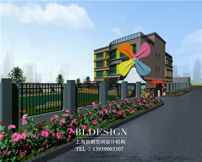 鄭州茉莉寶貝高端幼兒園外觀設計方案效果圖  