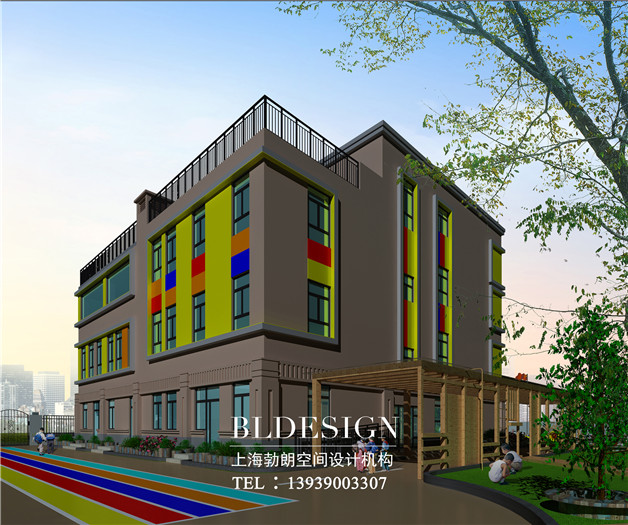 鄭州茉莉寶貝高端幼兒園外立面設計方案效果圖  