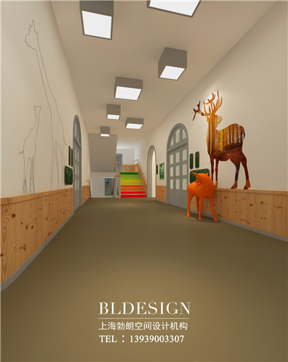 鄭州茉莉寶貝高端幼兒園走廊設計方案效果圖  