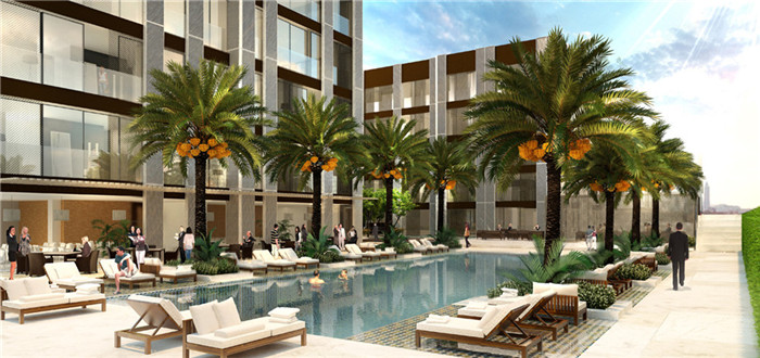 酒店室外風(fēng)景：游泳池