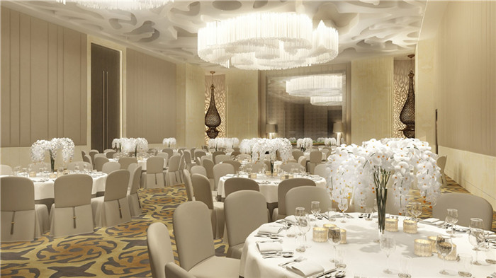 酒店奢華宴會(huì)餐飲區(qū)域