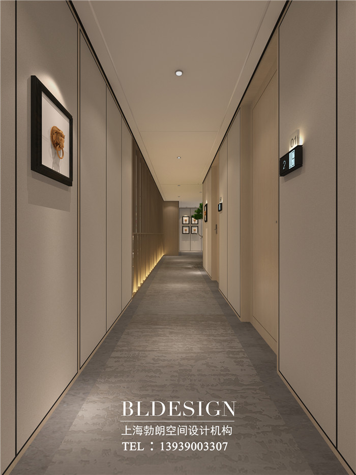 鄭州文舍精品酒店客房走廊設(shè)計(jì)效果圖