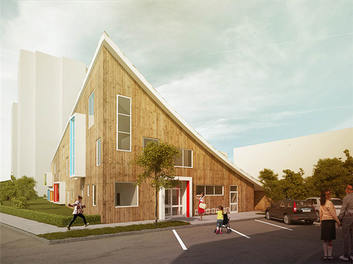 國(guó)外創(chuàng)意山形幼兒園建筑設(shè)計(jì)圖