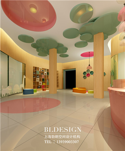 駐馬店雨露陽光幼兒園接待大廳設(shè)計方案效果圖