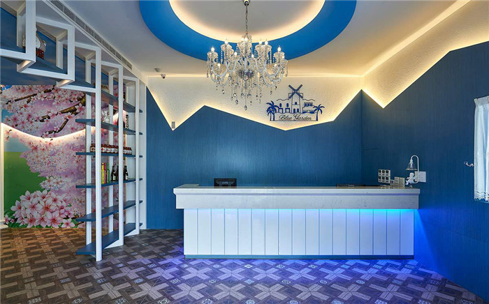 藍(lán)舍海洋主題餐廳吧臺(tái)設(shè)計(jì)