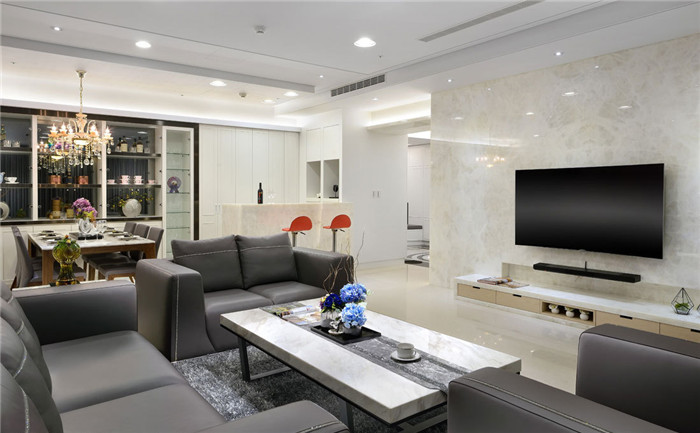 氣勢恢宏的開放式大宅客廳設計方案