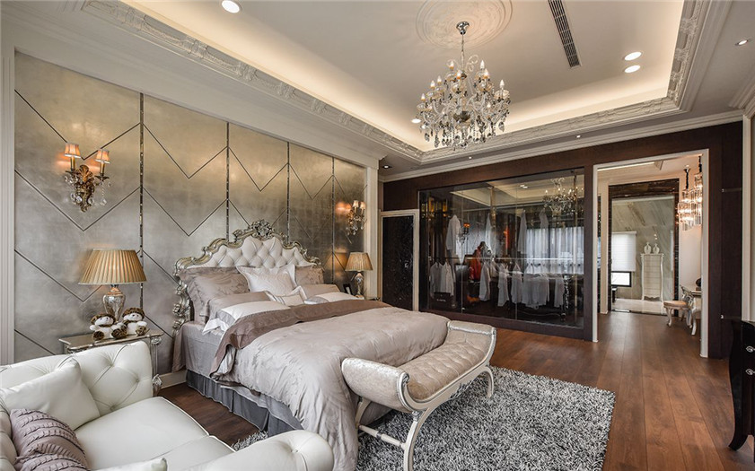 別墅樣板間主臥設計-周口古典奢華美宅樣板房裝修設計方案