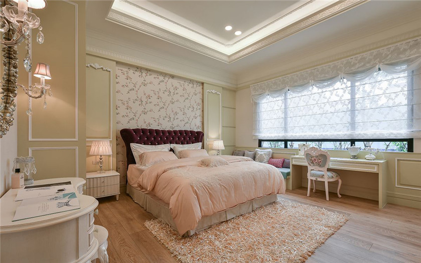 別墅樣板間次臥設計-周口古典奢華美宅樣板房裝修設計方案