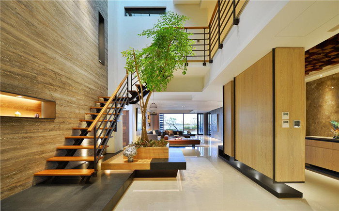 與自然融為一體的樓中樓躍層別墅裝修設計案例