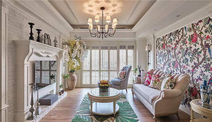 法式鄉(xiāng)村風(fēng)別墅客廳設(shè)計(jì)效果圖