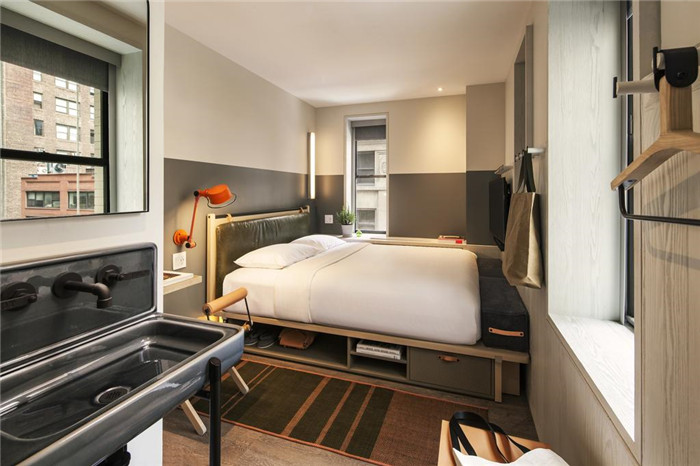 針對(duì)現(xiàn)代年輕旅行者的萬(wàn)豪Moxy時(shí)尚創(chuàng)新型酒店客房設(shè)計(jì)圖