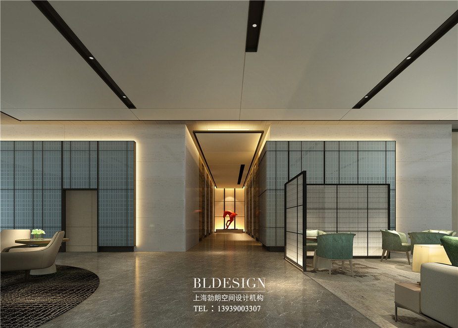 鄭州銘匯文華酒店電梯廳設(shè)計效果圖