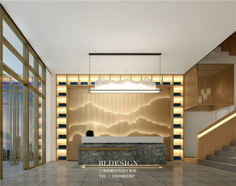 鄭州仟那新中式連鎖精品酒店大廳裝修設(shè)計(jì)方案