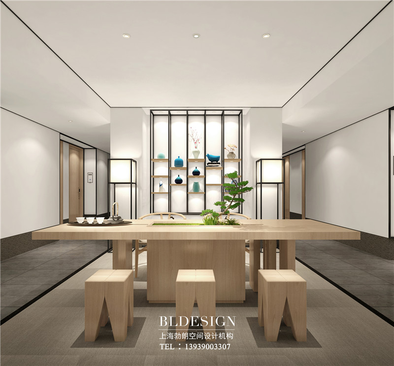 鄭州仟那新中式連鎖精品酒店品茶區(qū)裝修設(shè)計(jì)方案