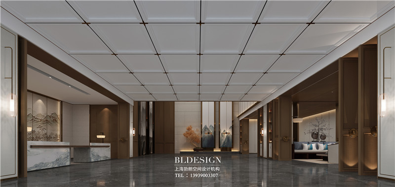 德銀三星級酒店大廳改造裝修案例效果圖