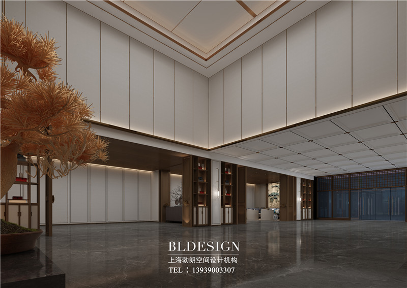 德銀三星級酒店大廳改造裝修案例效果圖