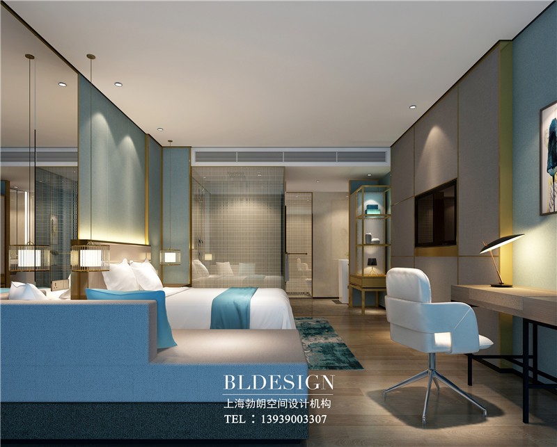 德銀三星級酒店客房改造裝修案例效果圖