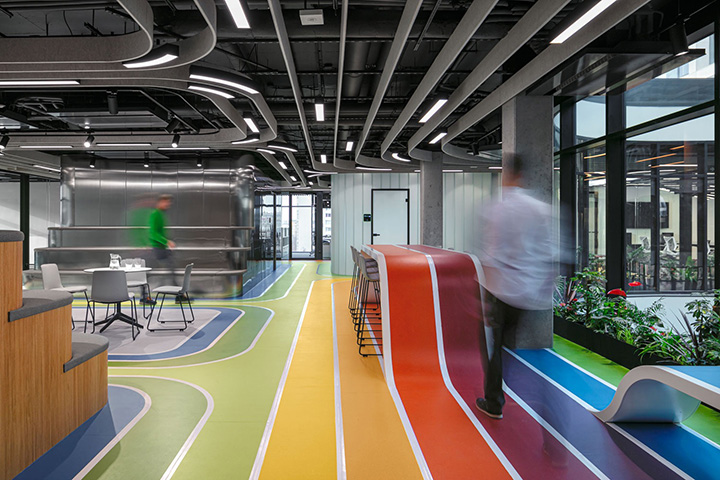 鄭州勃朗辦公設計公司推薦彩虹主題創(chuàng)意辦公設計案例