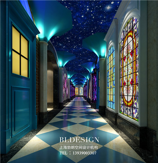 鄭州鞏義唐會潮會所星空主題KTV走廊設(shè)計案例效果圖