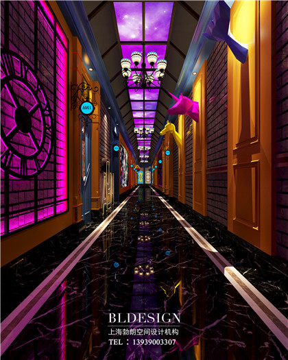 鄭州鞏義唐會潮會所星空主題KTV走廊設(shè)計案例效果圖