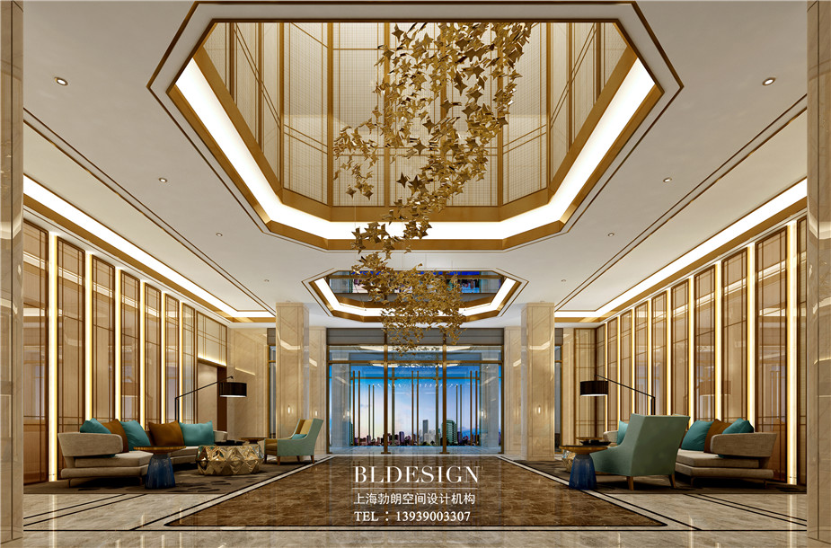 新鄭在水一方洗浴中心大廳設(shè)計(jì)案例效果圖