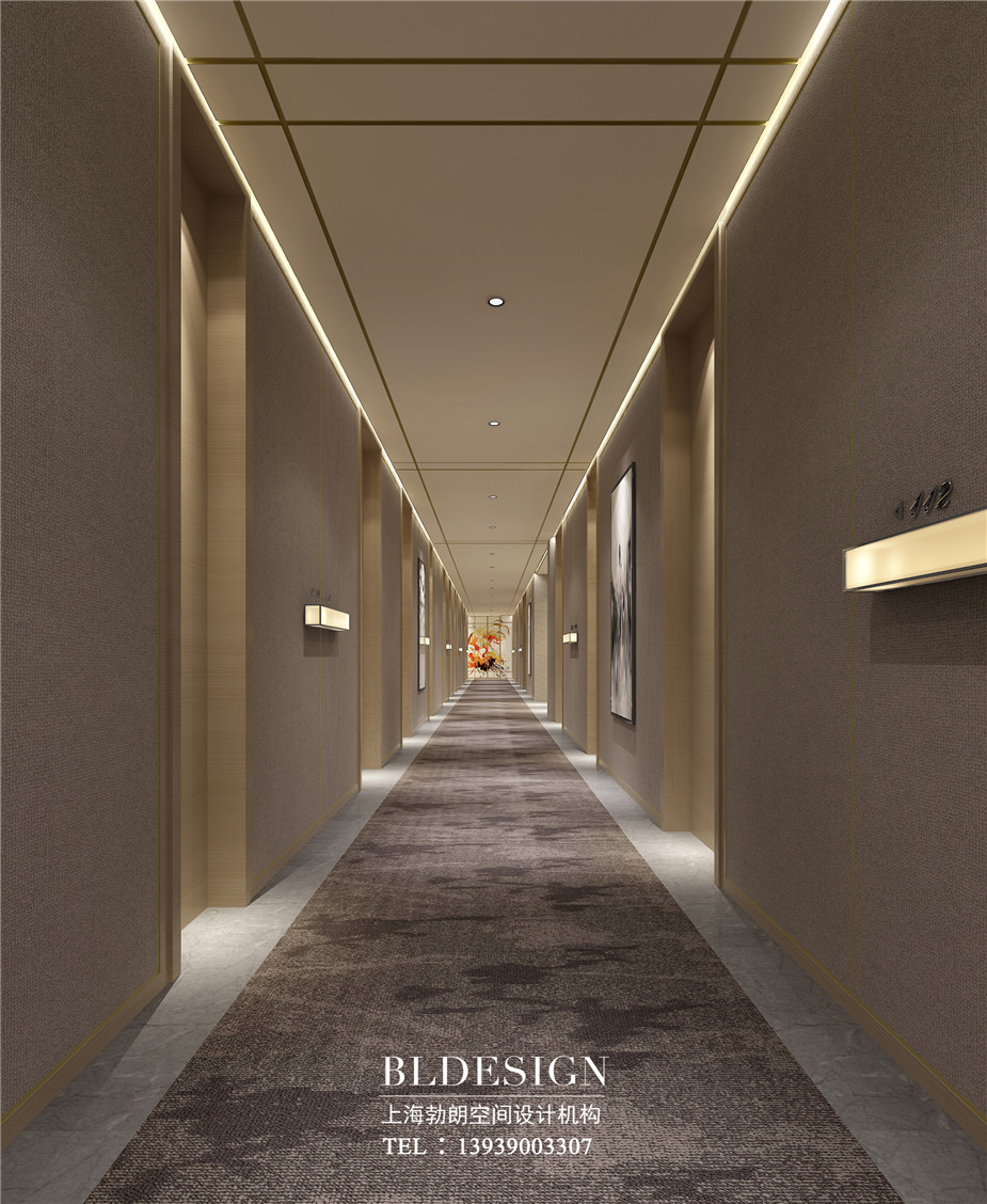 新鄭在水一方洗浴中心客房走廊設(shè)計(jì)案例效果圖