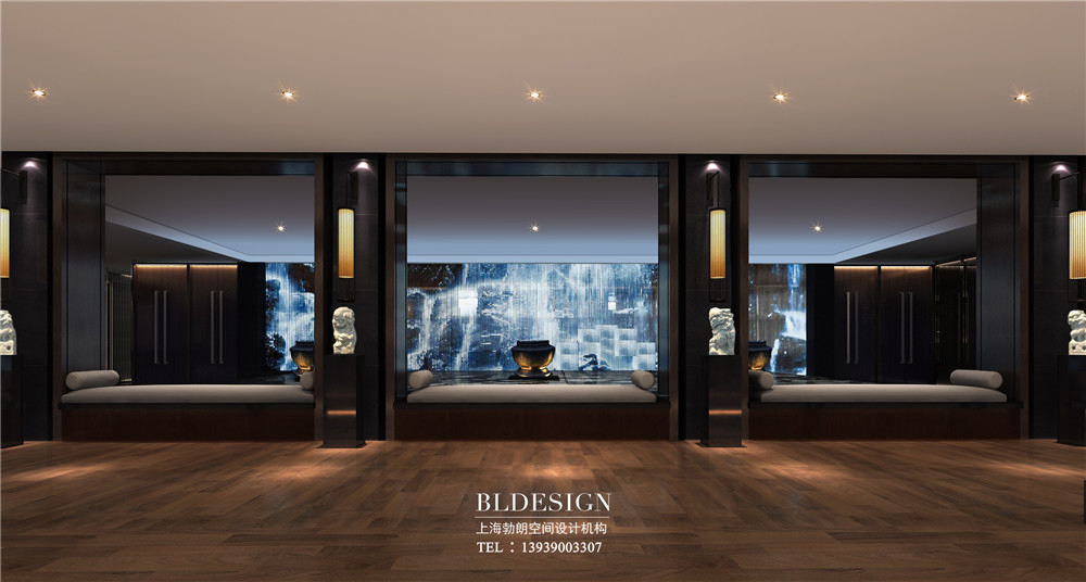 北京曲水蘭亭新中式奢華洗浴度假酒店設(shè)計(jì)案例效果圖