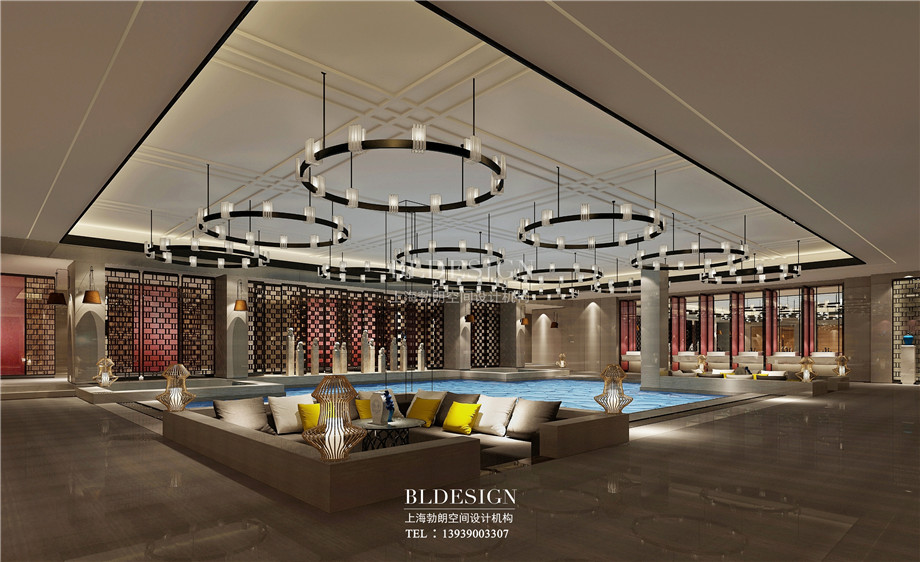 中原健康洗浴假日酒店新中式洗浴設計方案效果圖