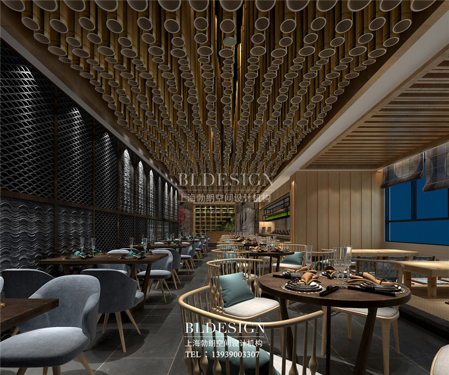 鄭州蘭亭水岸湯泉汗蒸館餐廳設(shè)計方案效果圖