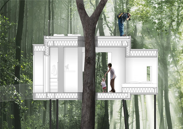 丹麥創(chuàng)意樹屋酒店設計  在林海中沐浴時光