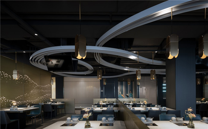 1500平新中式時尚港式小火鍋裝修設(shè)計方案