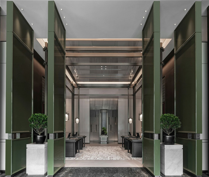 最新中式酒店裝修  西安中晶華邑酒店大堂設(shè)計方案